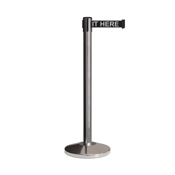 Montour Line Stanchion Belt Barrier Pol.Steel Post 13ft. Wait.Belt ES400-PS-PLEAWBW-130 - main